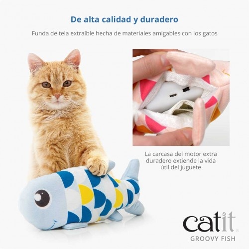 Brinquedo interativo Groovy Fish para gatos, rosa
