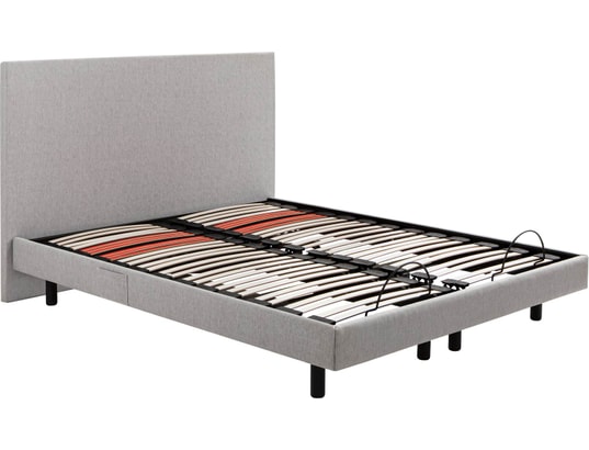 EPEDA - Sommier Electrique 2 x 80 x 200 Horizon Relax 1620D + Tête de lit gris clair