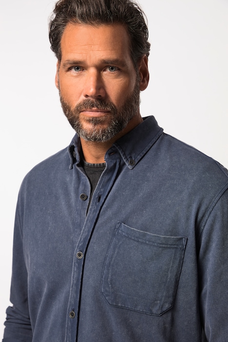 Hemd, Langarm, Piqué, Vintage-Look, Buttondown-Kragen, Modern Fit, bis 8 XL