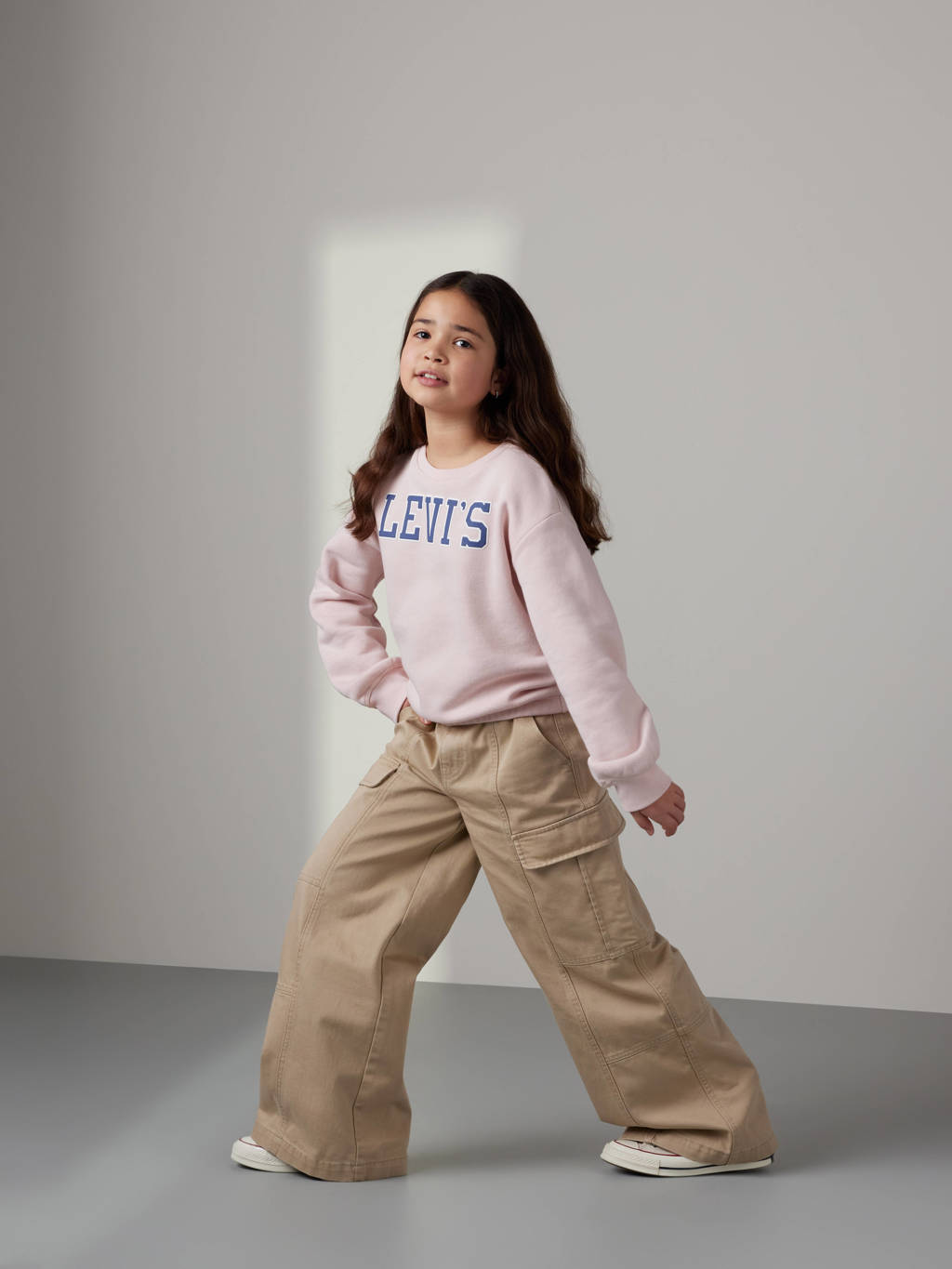 Levi's sweater ELASTIC met tekst lichtroze