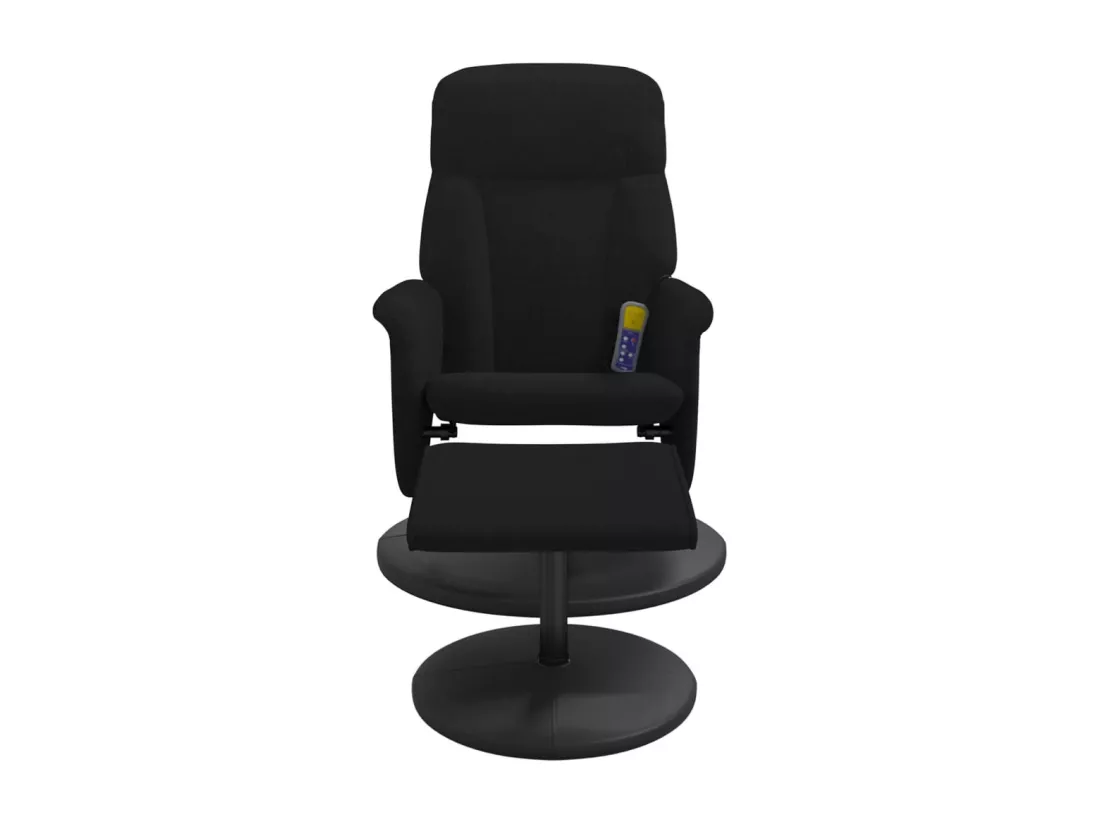 Fauteuil massant inclinable avec repose-pied noir velours