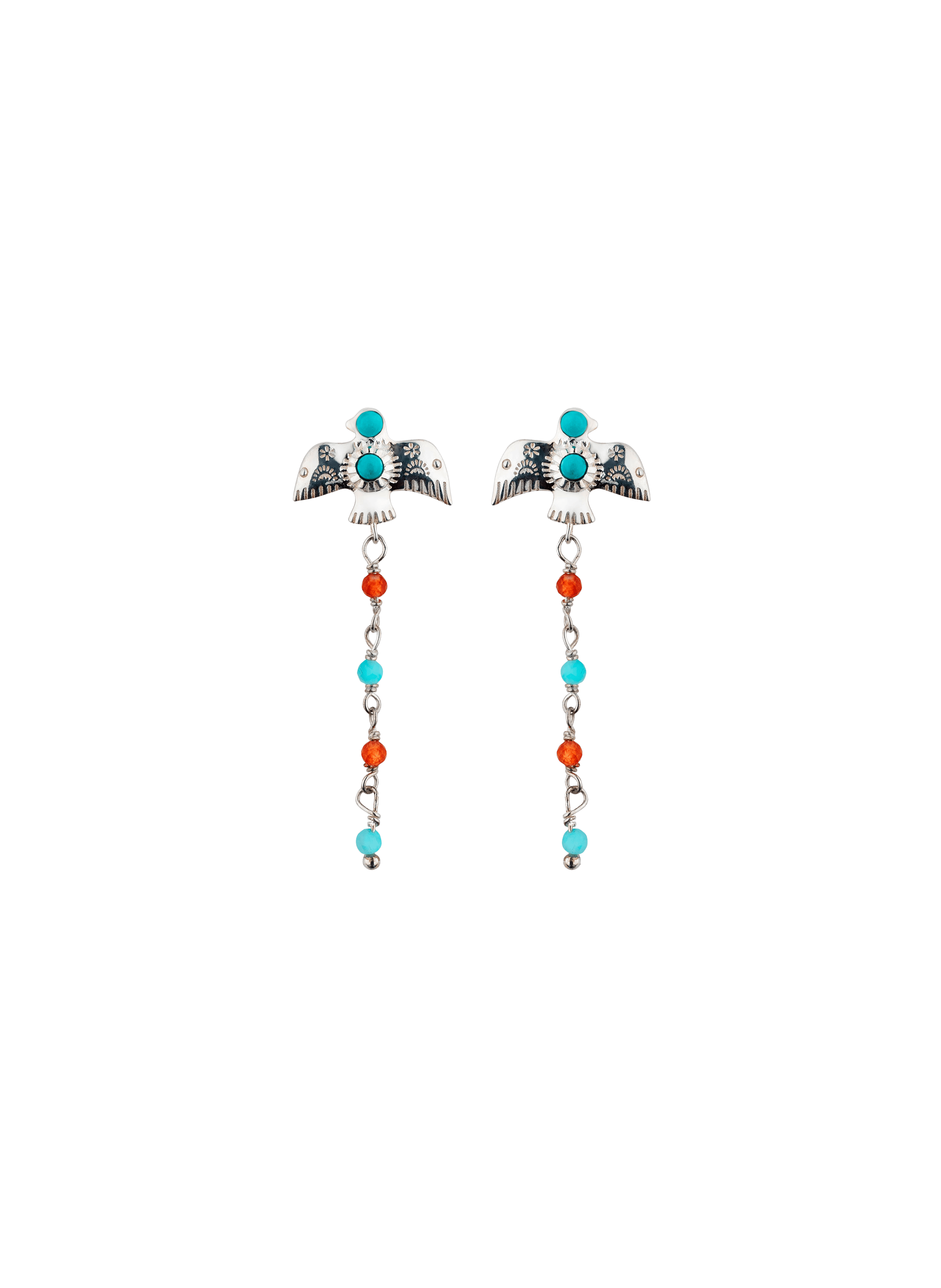 MORELIA - Boucles d'oreilles pendantes pour oreilles percées en laiton et perles | Argent