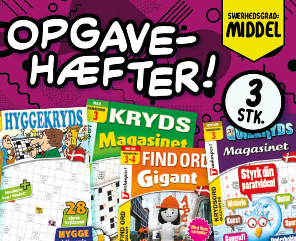 Krydsord, Sudoku og Find Ord Samleposer Sværhedsgrad: MELLEM/B | Keesing/Tankesport | Språk: Dansk