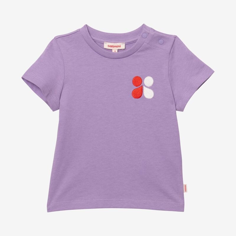 T-shirt bébé broderie violet Catimini Mauve Violet