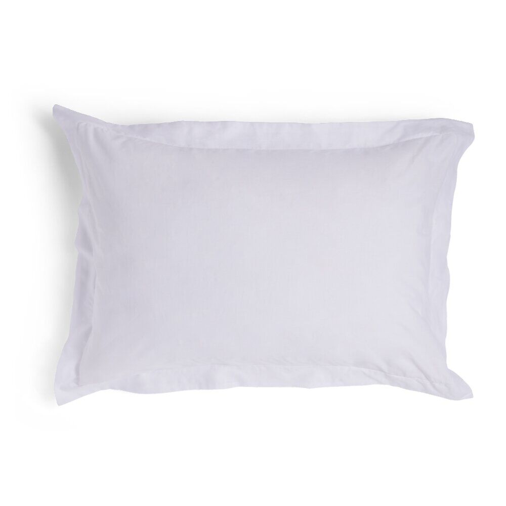 Taie d'oreiller 50x70cm 100% coton finition volant blanc