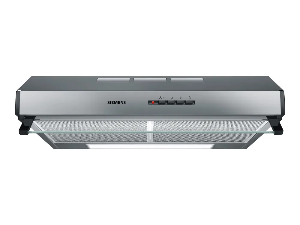 Siemens iQ100 LU63LCC50 - Hætte - standard - bredde: 60 cm - dybde: 48.2 cm - udsugning & recirculation - med intern motor - rustfrit stål