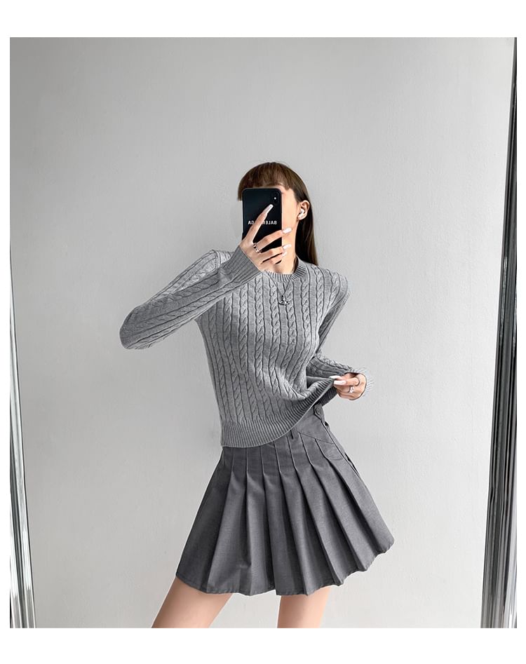Shira - Kabelgebreide crop top
