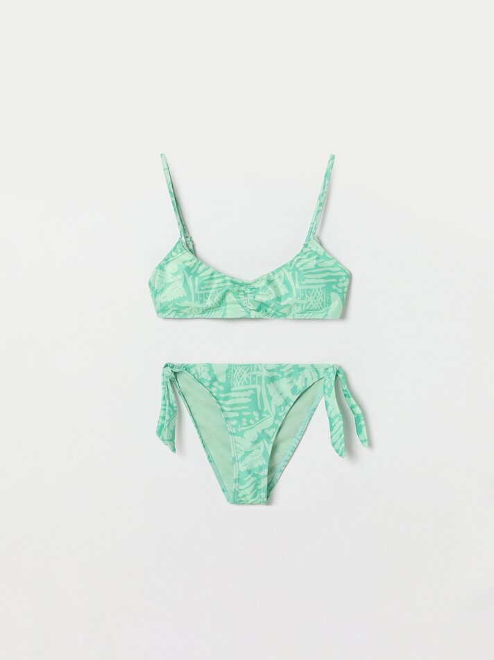 Conjunto de banheiro de duas peças com franzido - Verde Médio