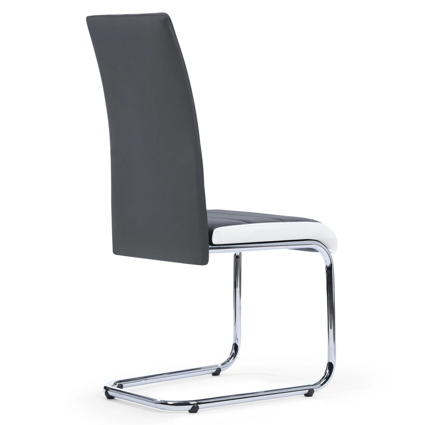 Lot de 4 chaises MIA grises liseré blanc pour salle à manger