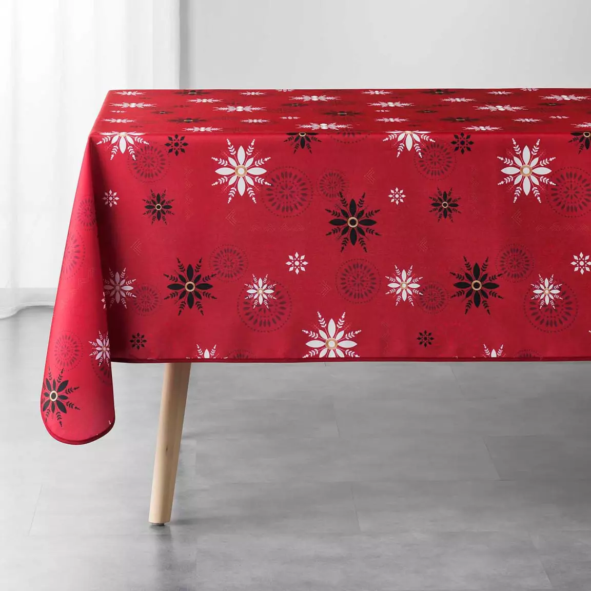 Nappe de Noël rectangulaire (150 x 240 cm) Enchanté Rouge