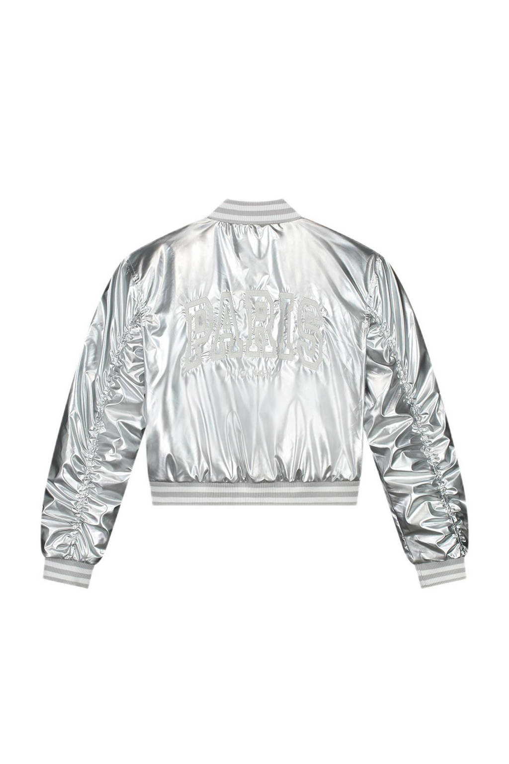 NIK&NIK metallic imitatieleren bomberjack zomer Kansas zilver