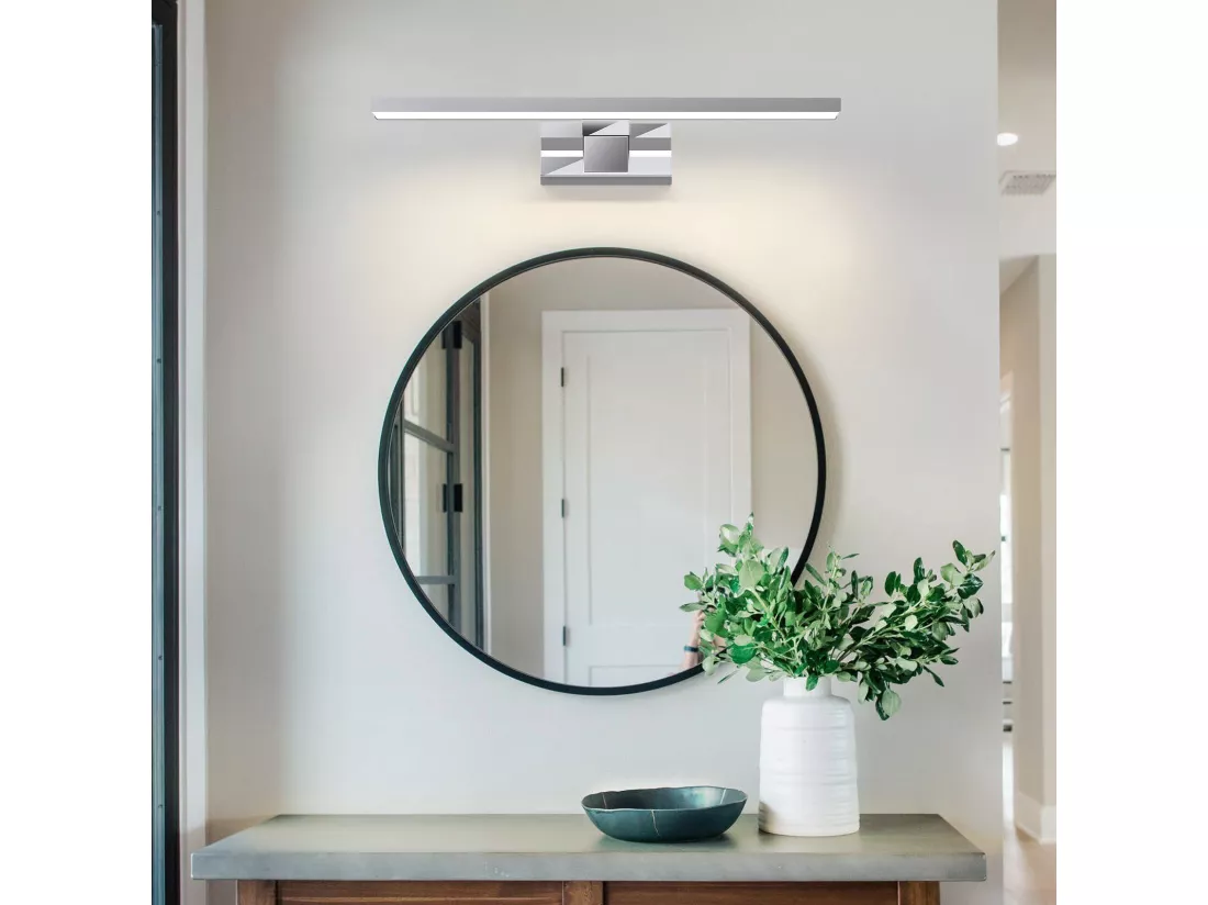 NETTLIFE Spiegelleuchte Led 8W et Blanc Neutre et 4000K Moderne Chromé 40cm