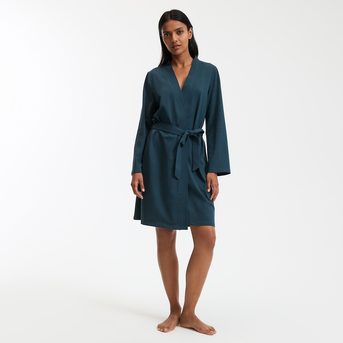 LA REDOUTE COLLECTIONS<br>Roupão liso em jersey de algodão