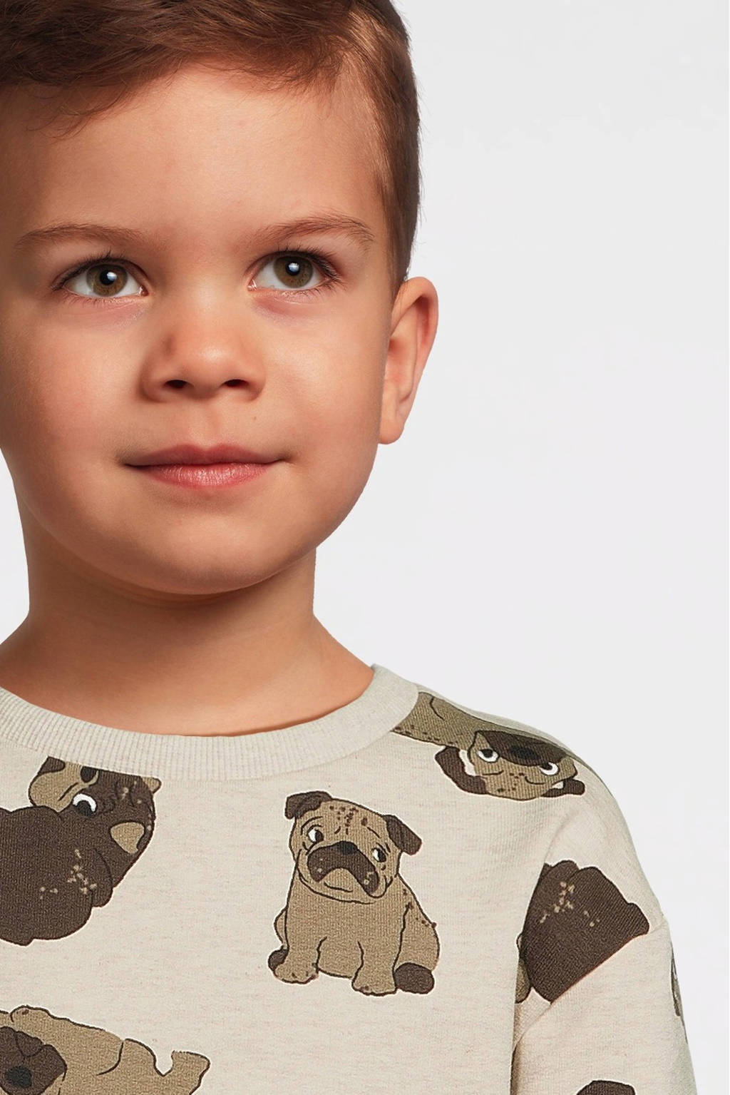 NAME IT sweater NMMRASMUS met all over print ecru melange