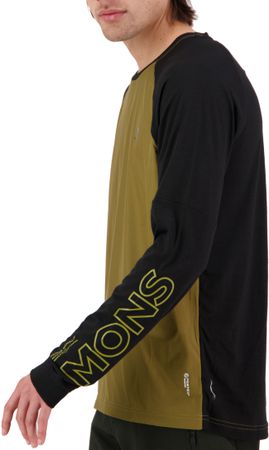 TARN WIND Herren-Merino-Langarmshirt mit Windschutz  lichenblack  XXL