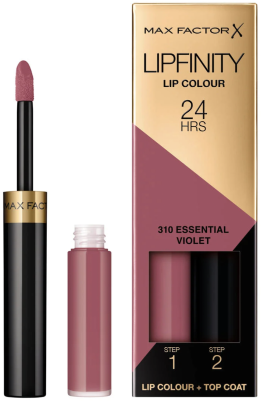 Max Factor Lipfinity Lip Colour 2-Step Long Lasting Lipstick 310 Essential Violet 1 stuk