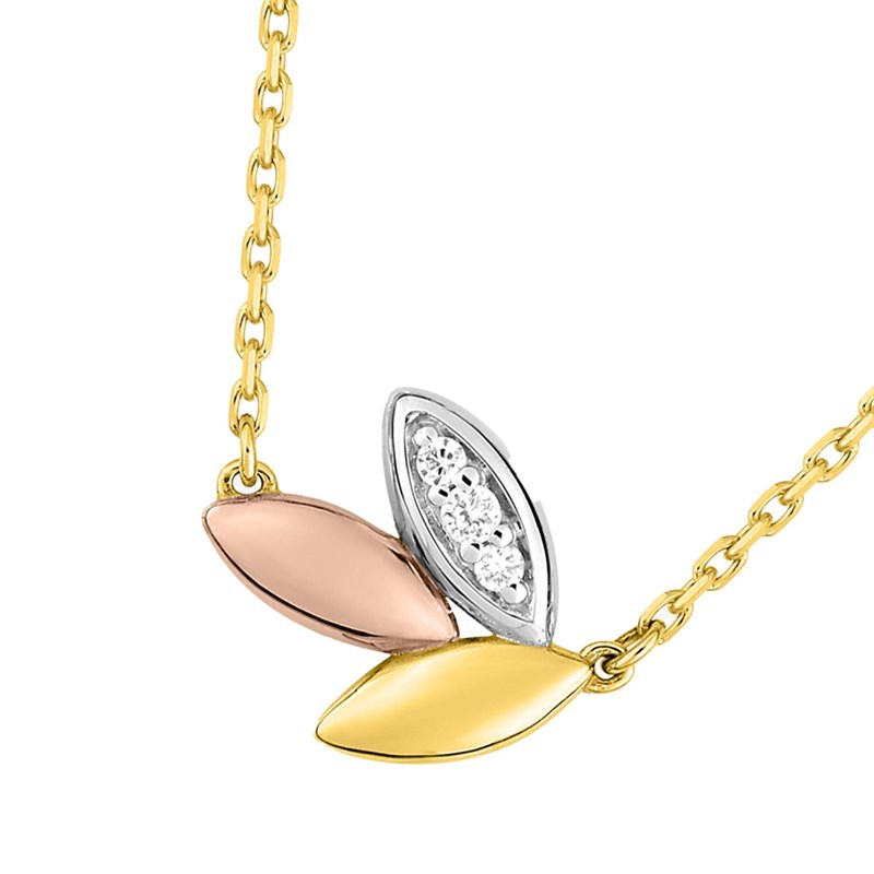 Collier Femme - Or 18 Carats - Diamant 0,02 Carats - Longueur : 42 cm