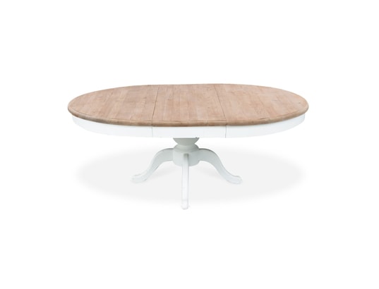 INTENSEDECO - Table de salle à manger Table ronde extensible en bois massif sidonie blanc