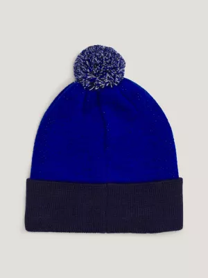 Gorro infantil com pompom em blocos de cores