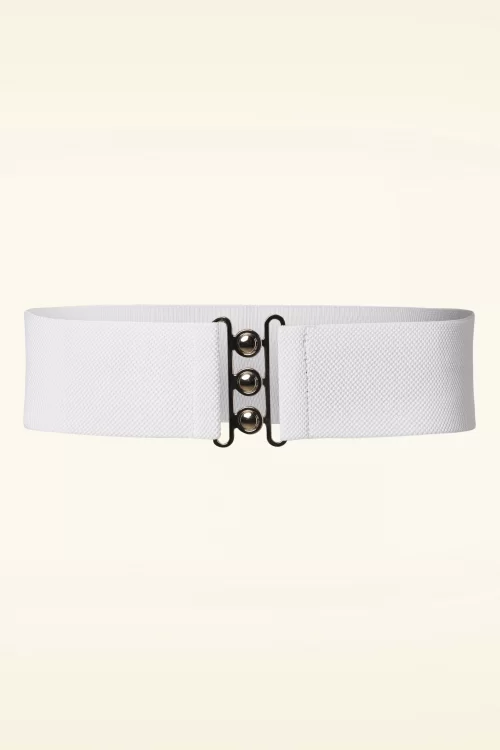 Banned Retro Lauren retro stretchriem in wit