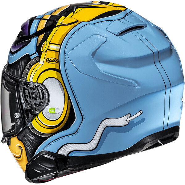 HJC - Casque F71 Monkey DJ MC23 / Bleu Clair / Jaune / Violet