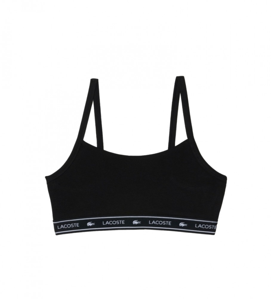 Sutiã Lacoste Bralette Bandeau com Logo - Preto