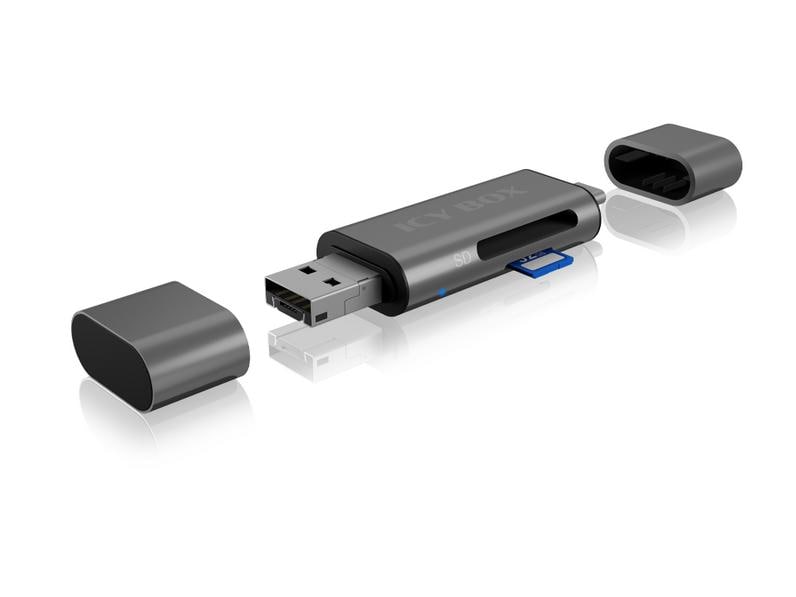 ICY BOX Card Reader Extern IB-CR201-C3 Externer Kartenleser mit Multi-USB Anschluss