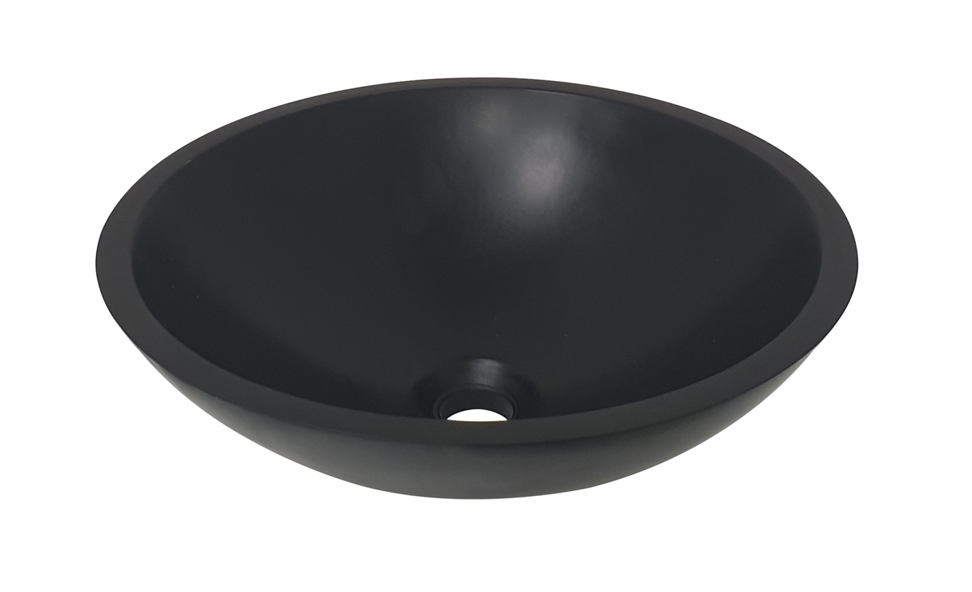 Mueller Mira wastafel solid surface rond 43x13cm mat zwart
