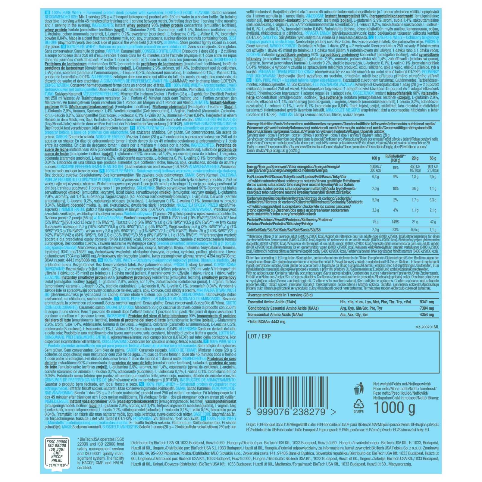 Biotech USA 100% Whey Pure 454 g