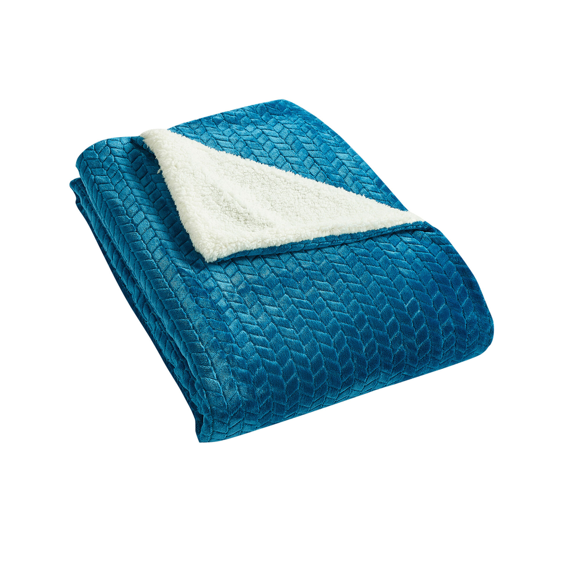 Kuscheldecke mit Fischgrätenmuster