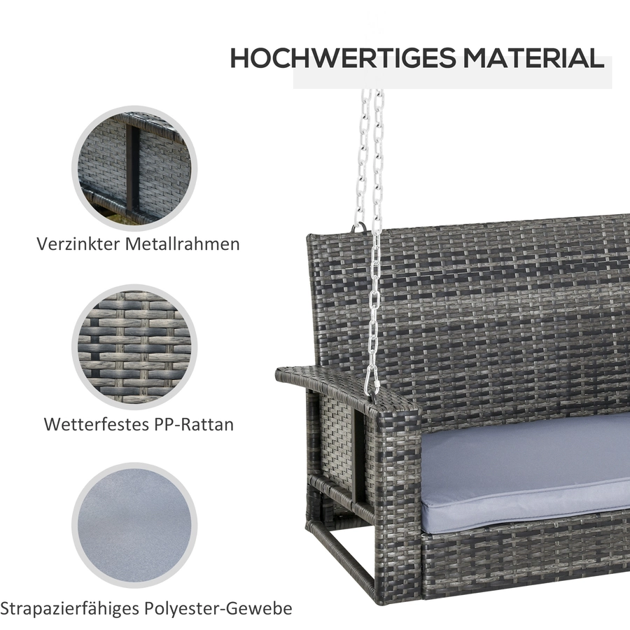 Outsunny 2-Sitzer Hollywoodschaukel grau