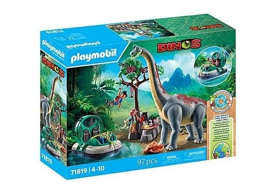 Playmobil Brachiosaurus med luftputebåt (71819)