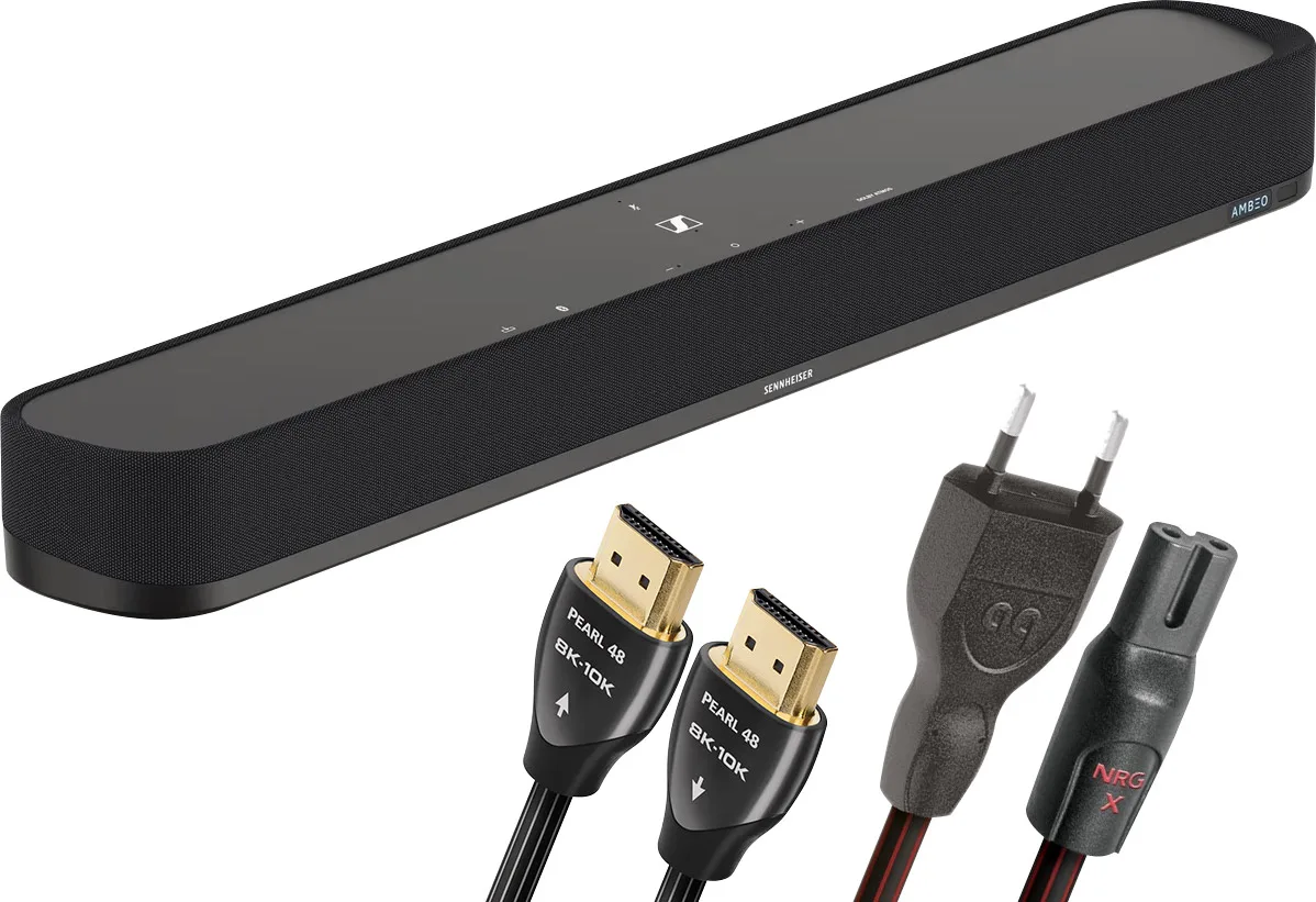 Sennheiser Ambeo SoundBar Mini   Audioquest NRG-X2 (2 m) et Pearl HDMI 48 (1,5 m) Barres de son