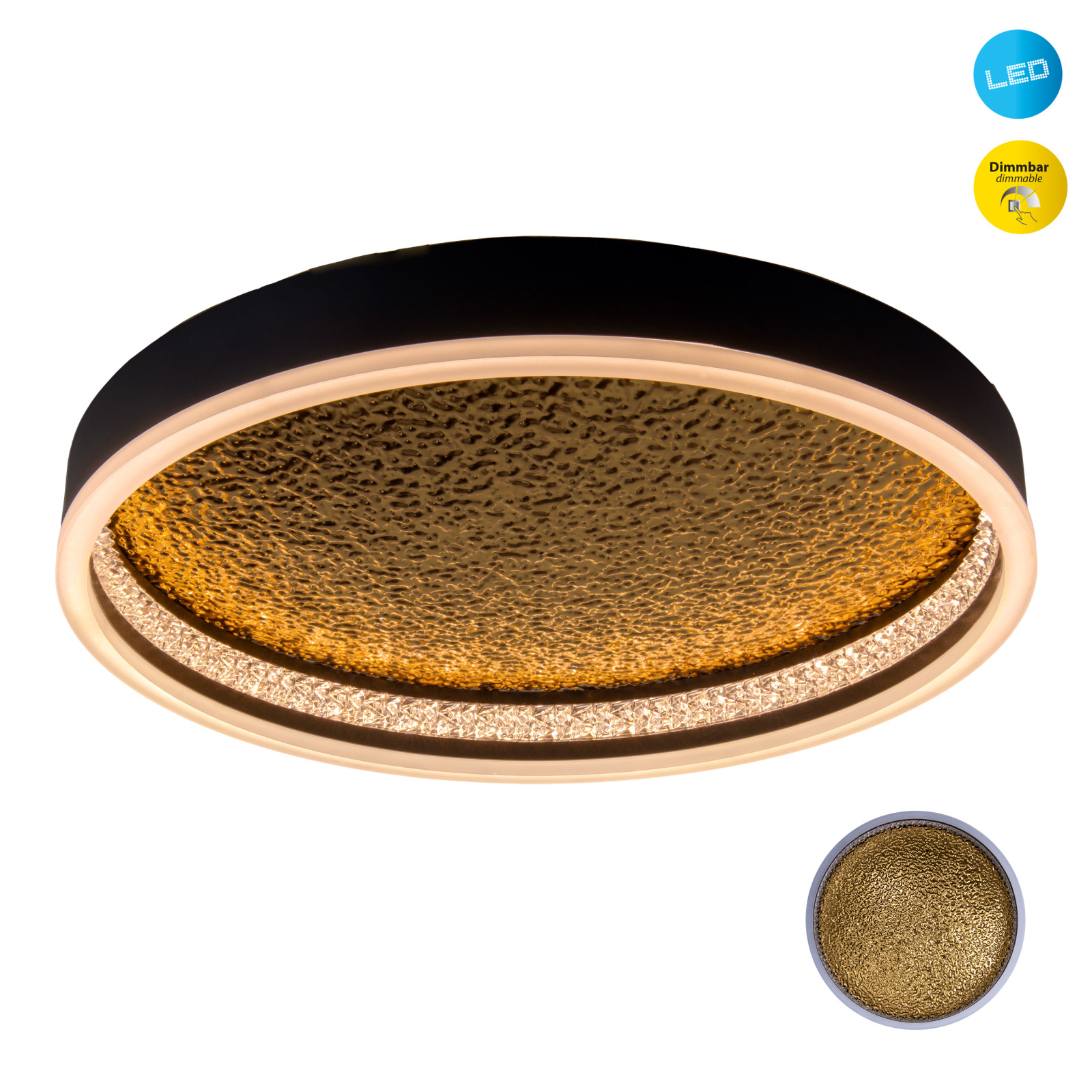 LED-Deckenleuchte ARANY - schwarz-gold - 40 cm