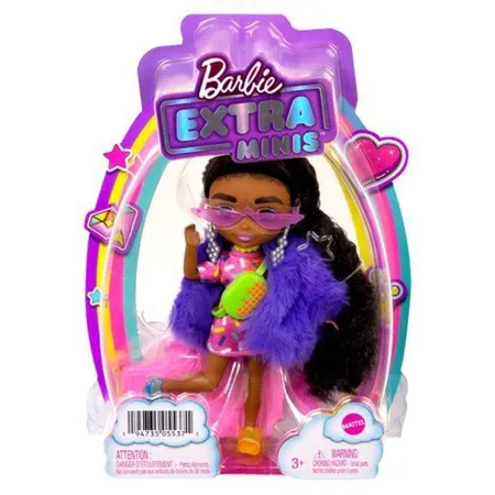Barbie Extra Minis-Puppe (ca. 14 cm) mit Moden, Accessoires und Puppenständer