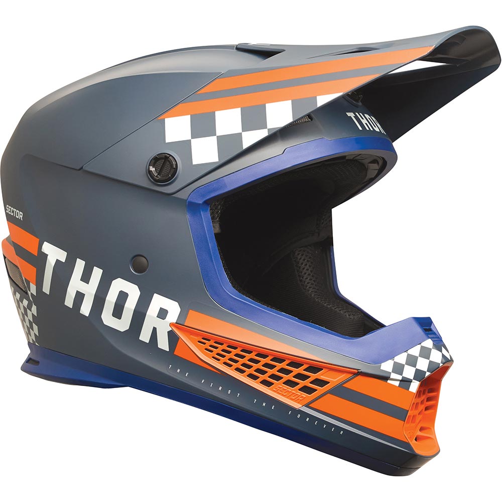 Thor Motocross - Casque Sector 2 Combat Gris / Orange / Blanc / Mat