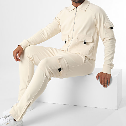 Ensemble Veste Zippée Et Pantalon Jogging LL717 Beige