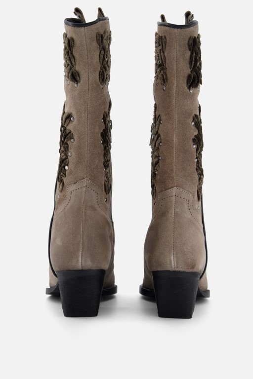 Lazamani Cowboylaarzen velvet taupe Suede