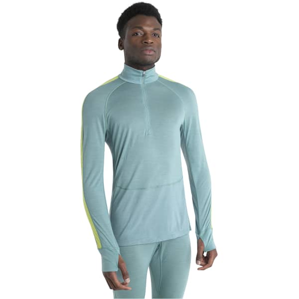 T-shirt randonnée ICEBREAKER M MERINO 125 ZONEKNIT LS HALF ZIP CLOUD RAY/HYPER/CB