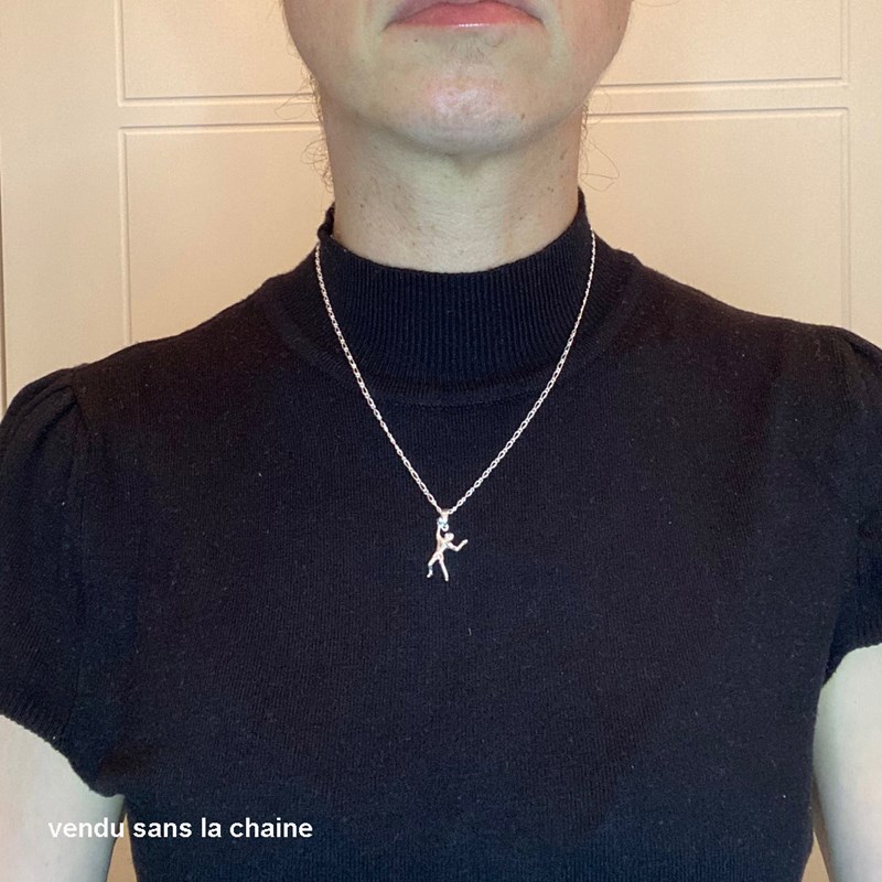 Pendentif joueur de volley-ball - Argent massif