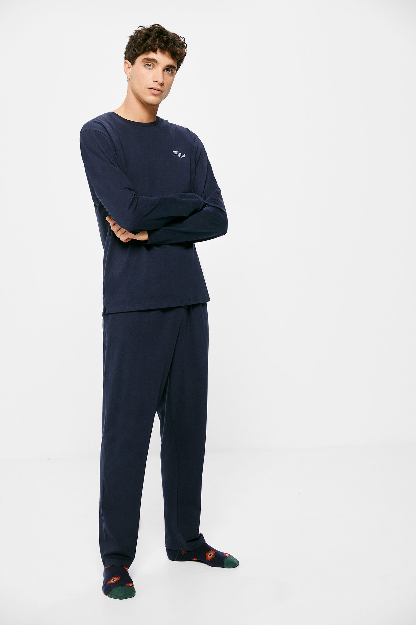 Pijama monocromático extra confortável - azul escuro