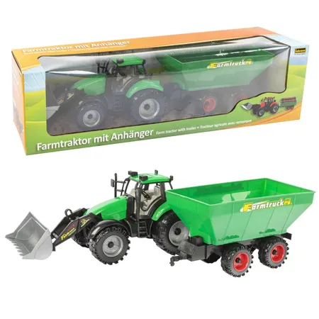Idena 3480004 Traktor mit Anhänger, 1 Stück, 4-fach sortiert