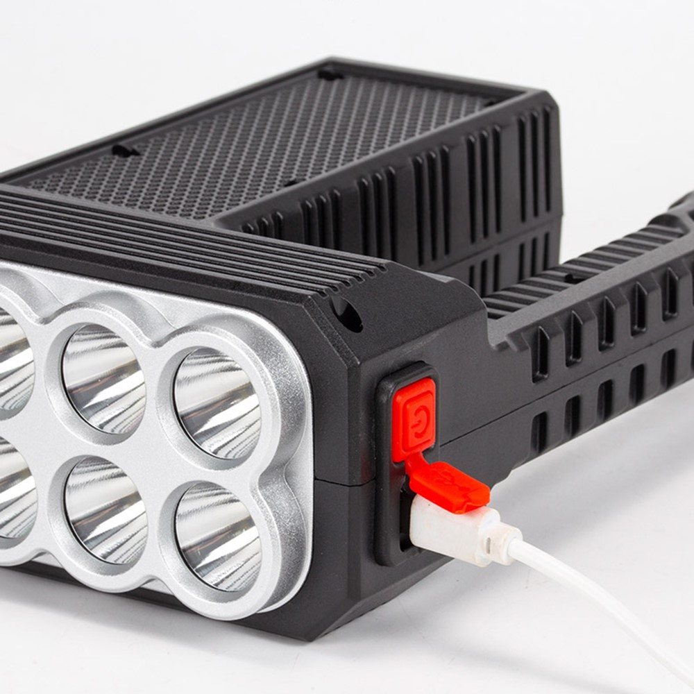 (1600Lumen) LED Solar Handscheinwerfer Arbeitsleuchte Flutlicht mit 4 Leuchtmodis - Schwarz