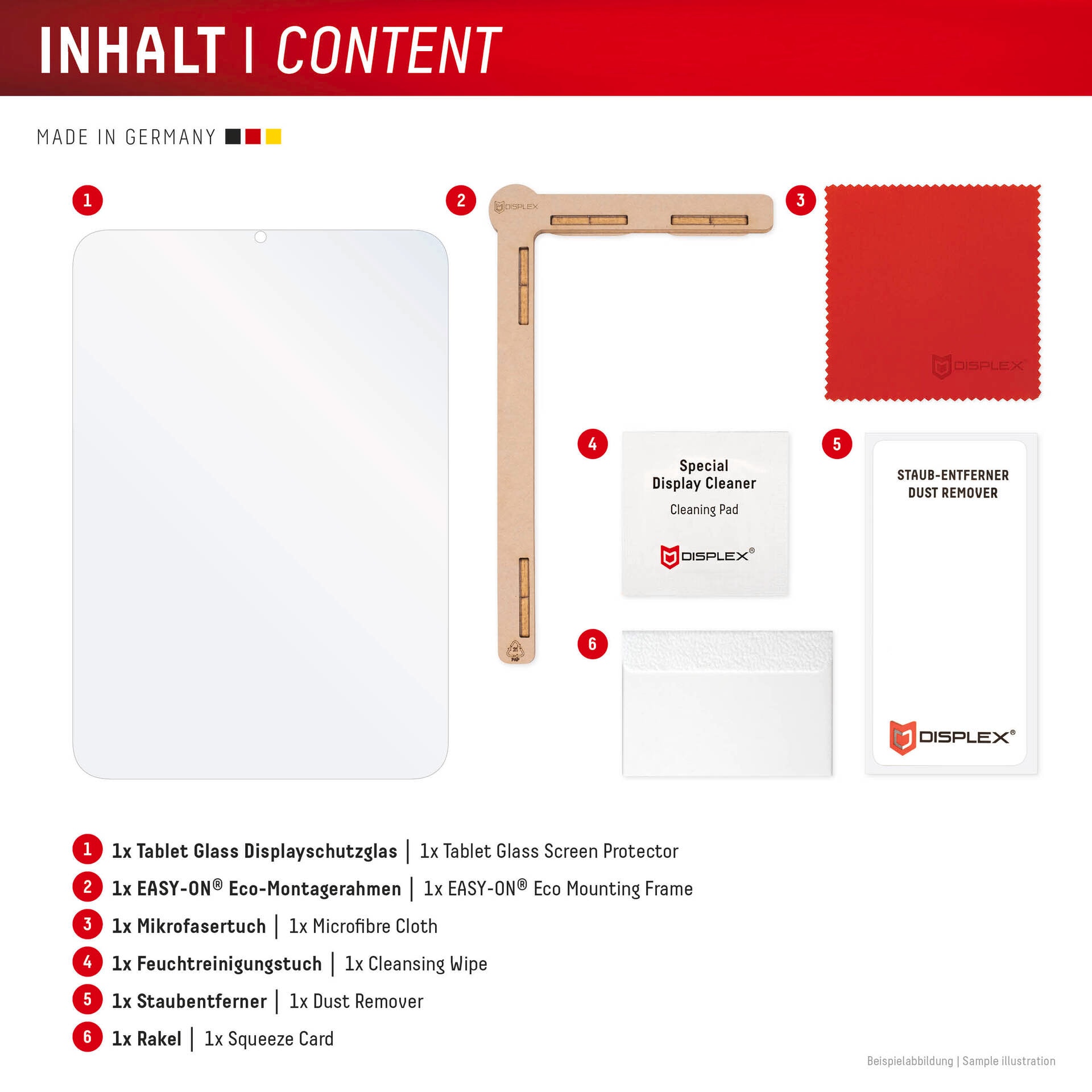 Displex Displayschutzglas »Tablet Glass Screen Protector« für Samsung Galaxy Tab S11 Displayschutzfolie, Schutzfolie, Bildschirmschutz, kratz- & stossfest