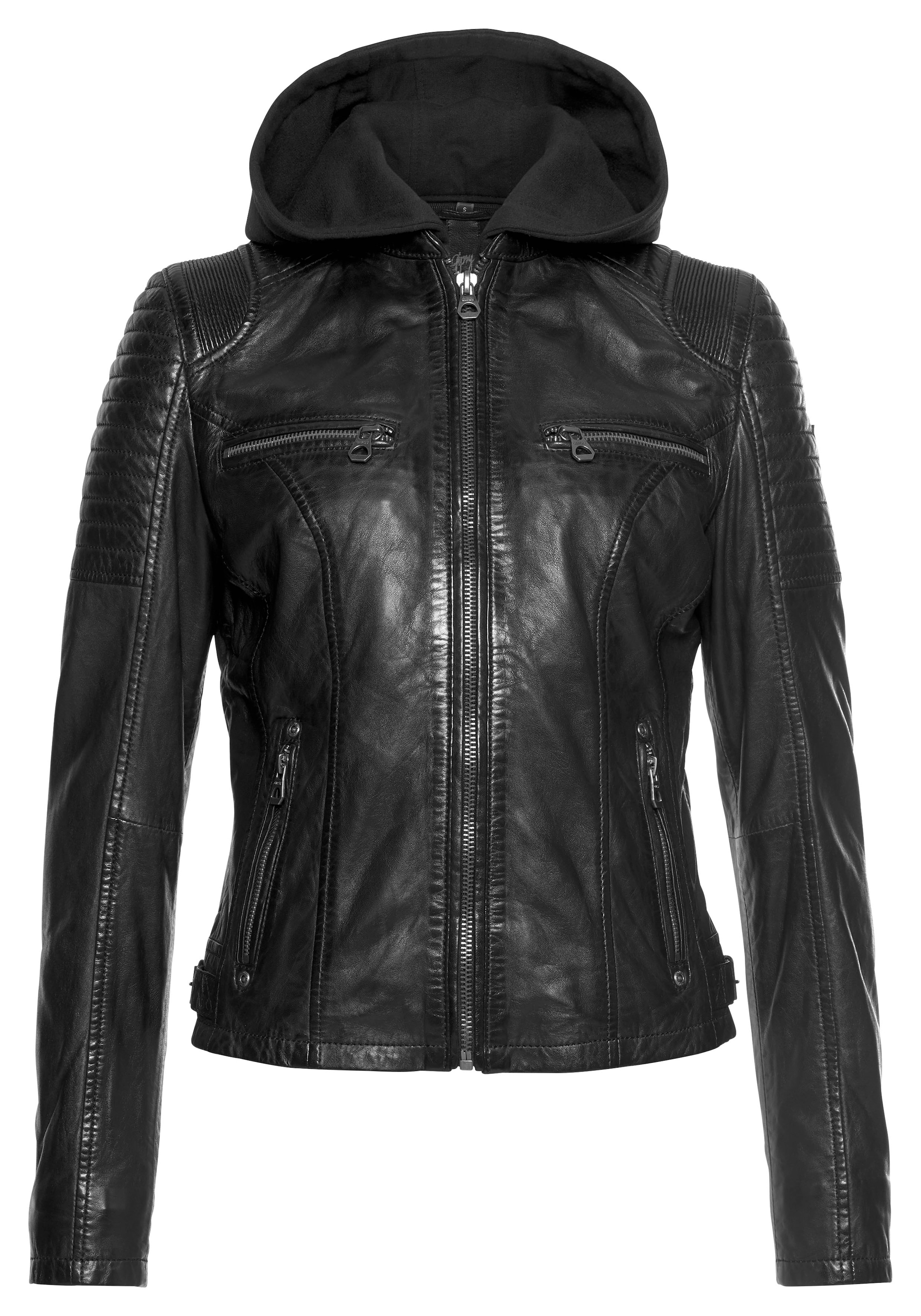 Mauritius Bikerjacke »SAMINA« mit Kapuze 2-in-1-Jacke - mit abnehmbarem Kapuzen-Sweat-Einsatz