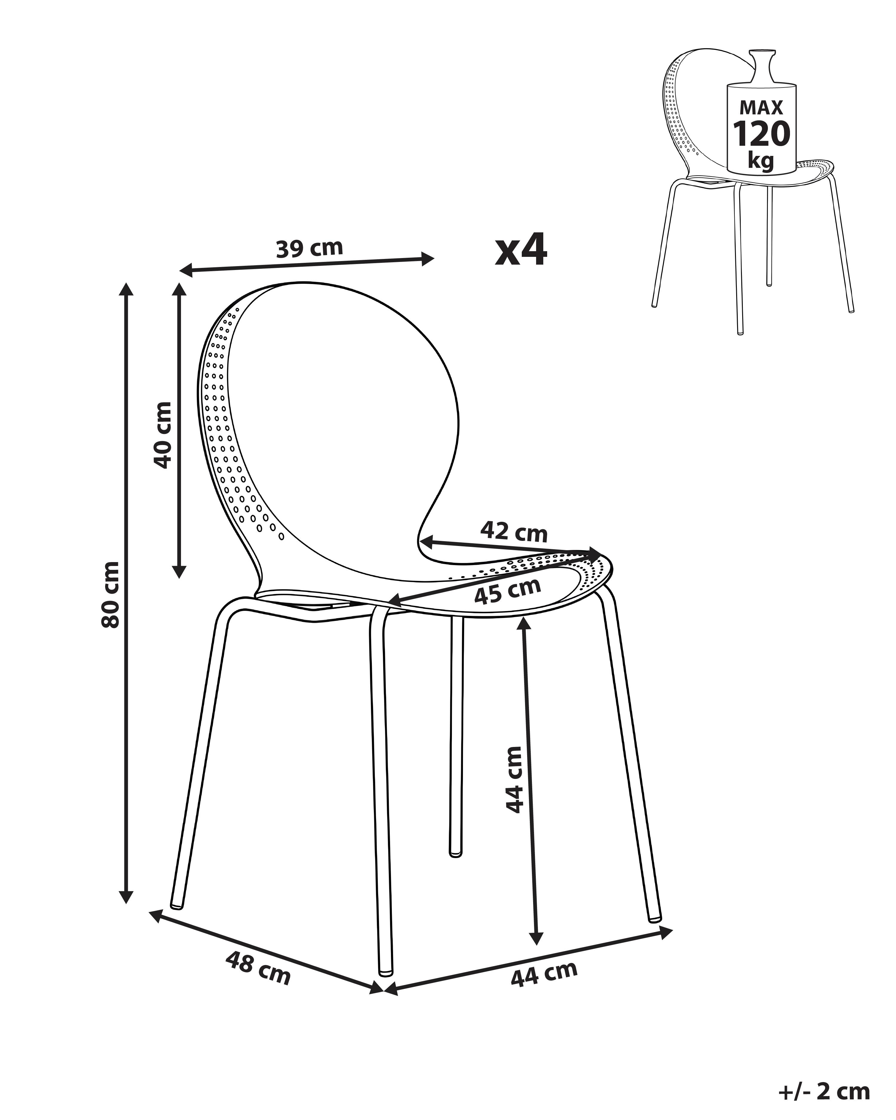 Set van 4 tuinstoelen MILOS stapelbaar Lichtgroen