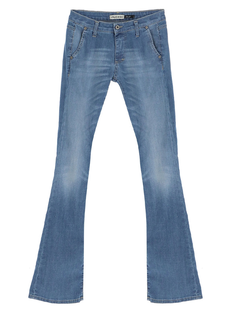 PLEASE JEAN BOOT CUT BLU DENIM