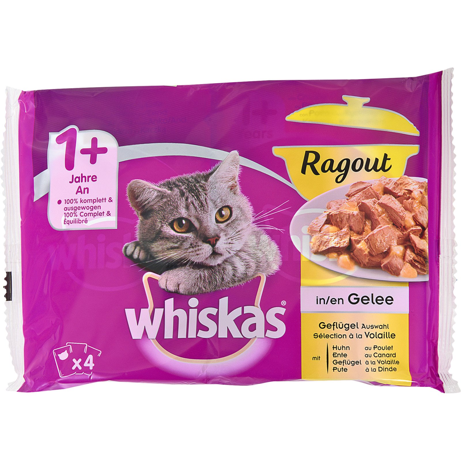 Whiskas Ragout in Gelée Geflügel 4x85g