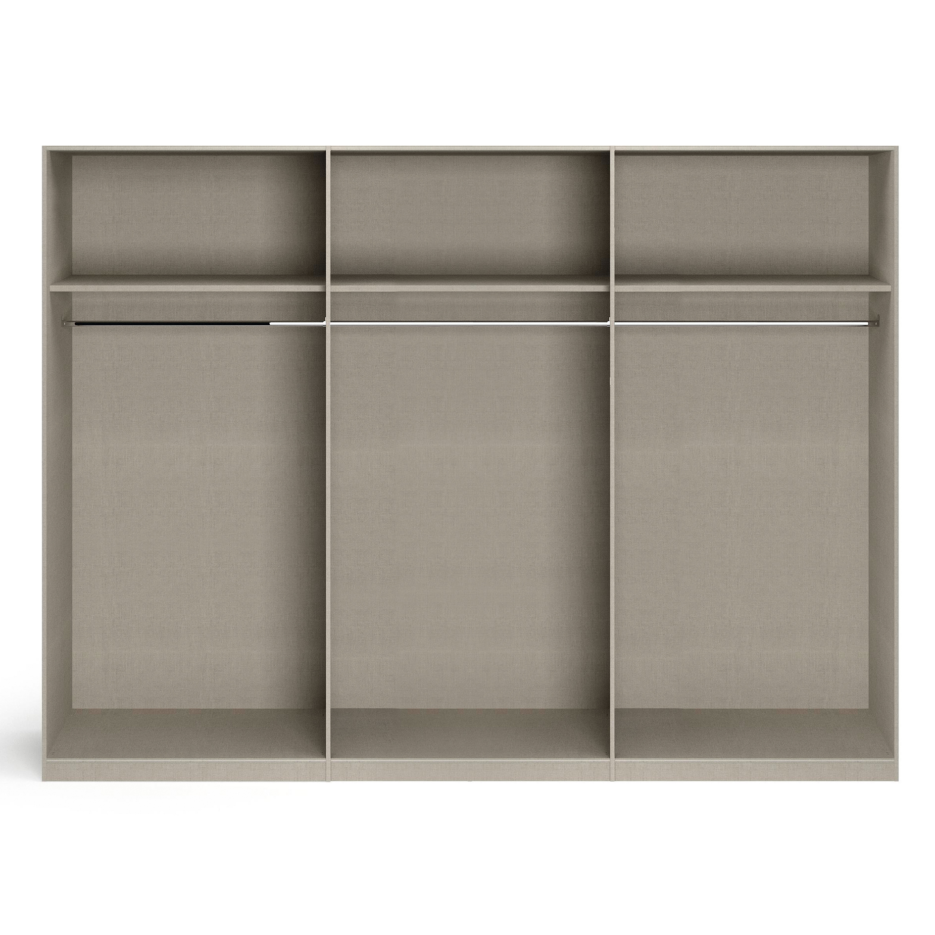 Drehtürenschrank - alpinweiß-seidengrau - 6-türig - 271x210 cm