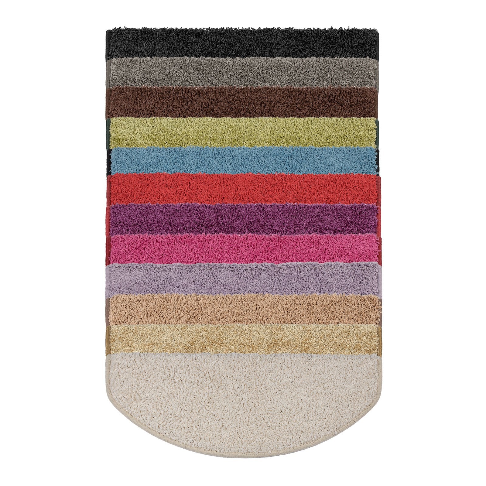 Karat Shaggy Stufenmatte | Sphinx | Hellblau | Halbrund
